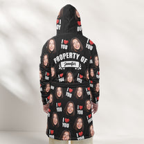 Property Of Custom Funny Face Gift For Him Gift For Her - Personalized Photo Hooded Robe