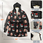 Property Of Custom Funny Face Gift For Him Gift For Her - Personalized Photo Hooded Robe