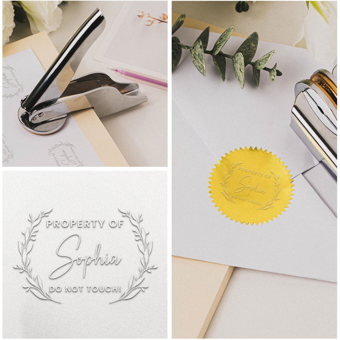 Property Of - Personalized Book Embosser Stamp