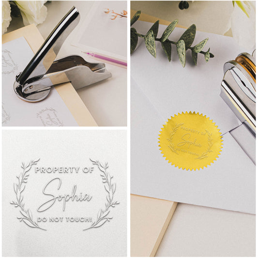 Property Of - Personalized Book Embosser Stamp