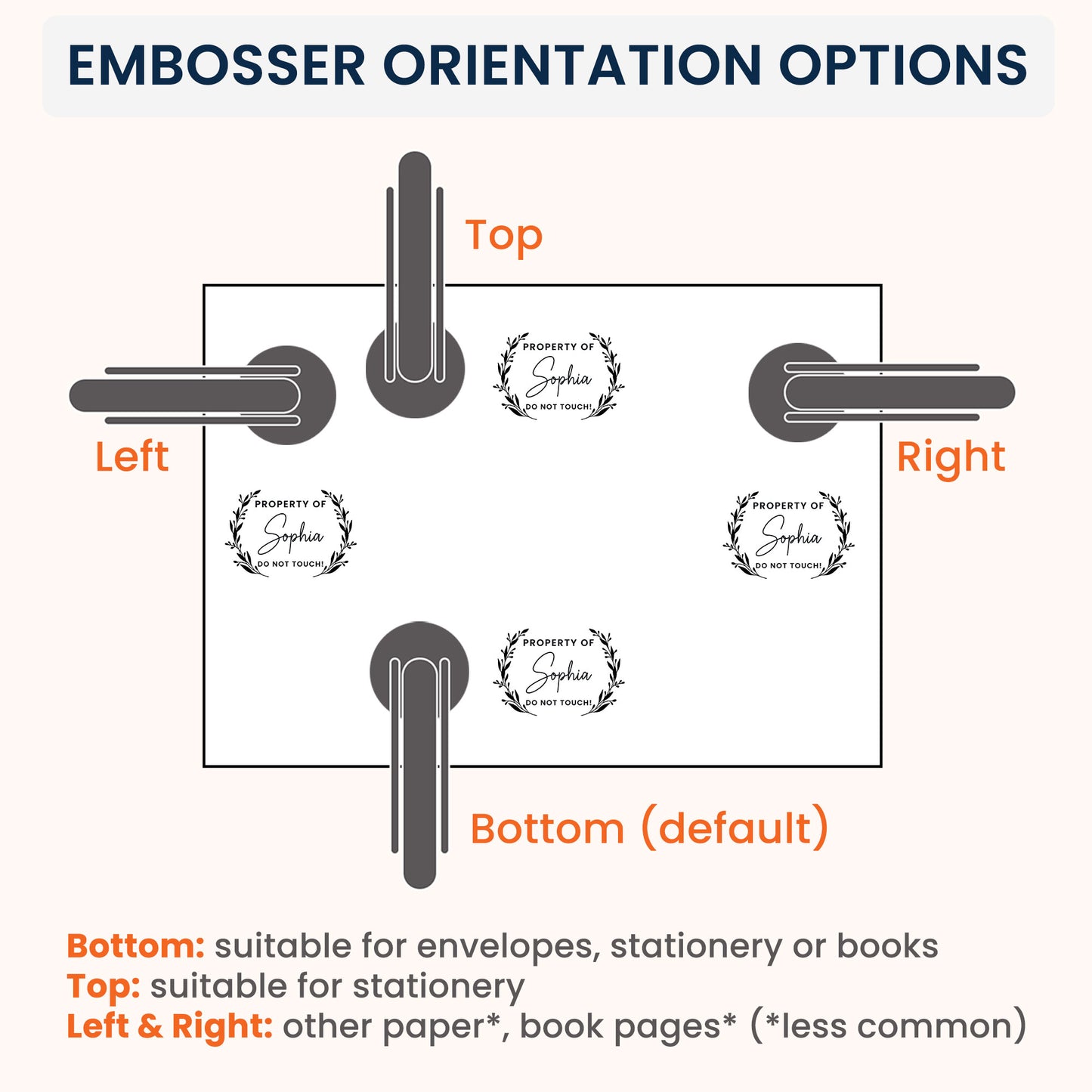 Property Of - Personalized Book Embosser Stamp