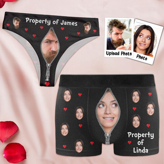 Property Of - Personalized Photo Couple Matching Underwear