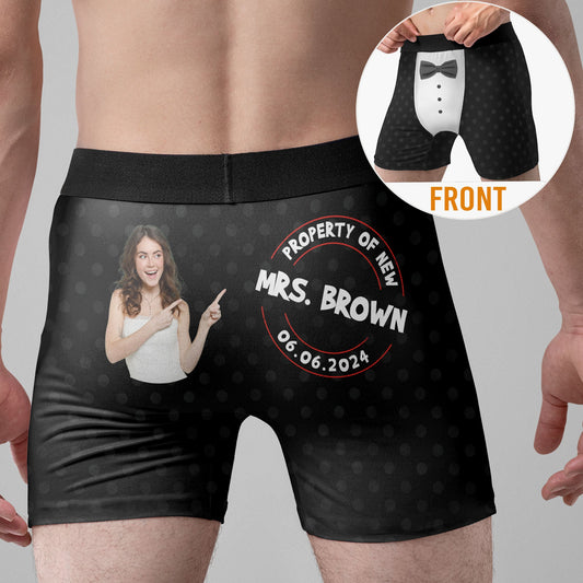 Property Of The Bride - Personalized Photo Men's Boxer Briefs