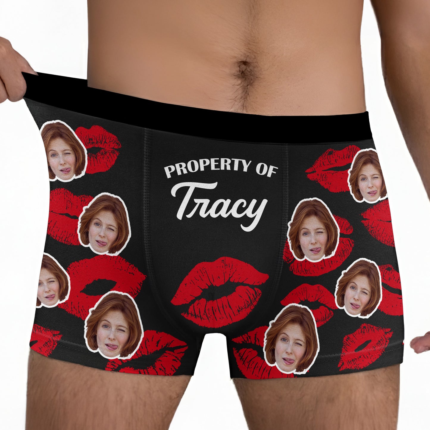 Property Of Wife, Girlfriend Valentine's Day Anniversary Gift For Husband, Boyfriend- Personalized Photo Men's Boxer Brief