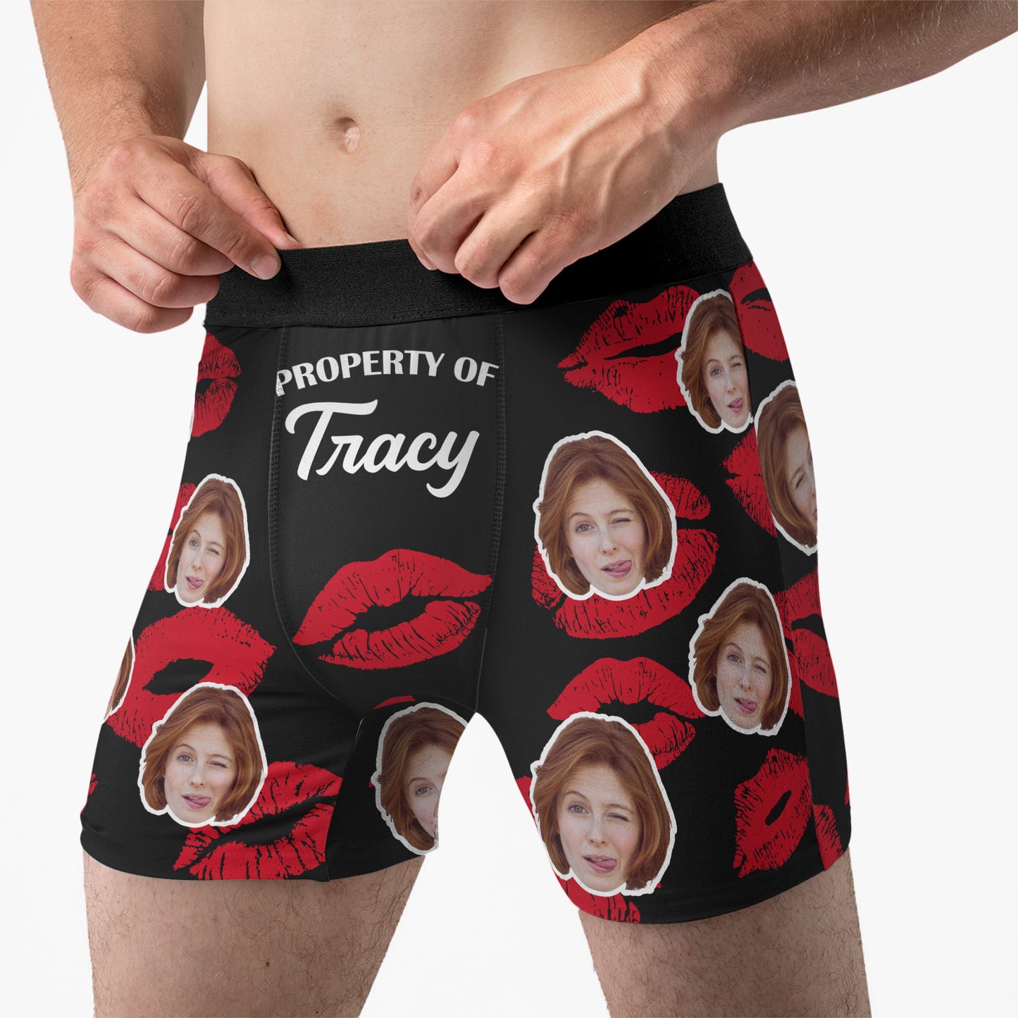 Property Of Wife, Girlfriend Valentine's Day Anniversary Gift For Husband, Boyfriend- Personalized Photo Men's Boxer Brief