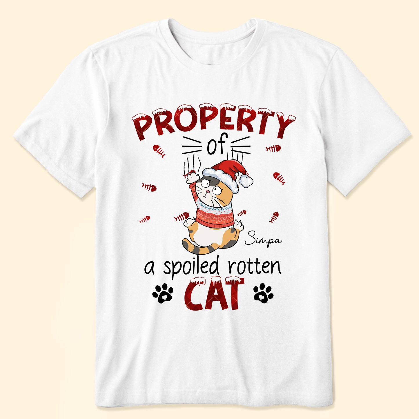 Property Of A Spoiled Rotten Cat - Personalized Shirt