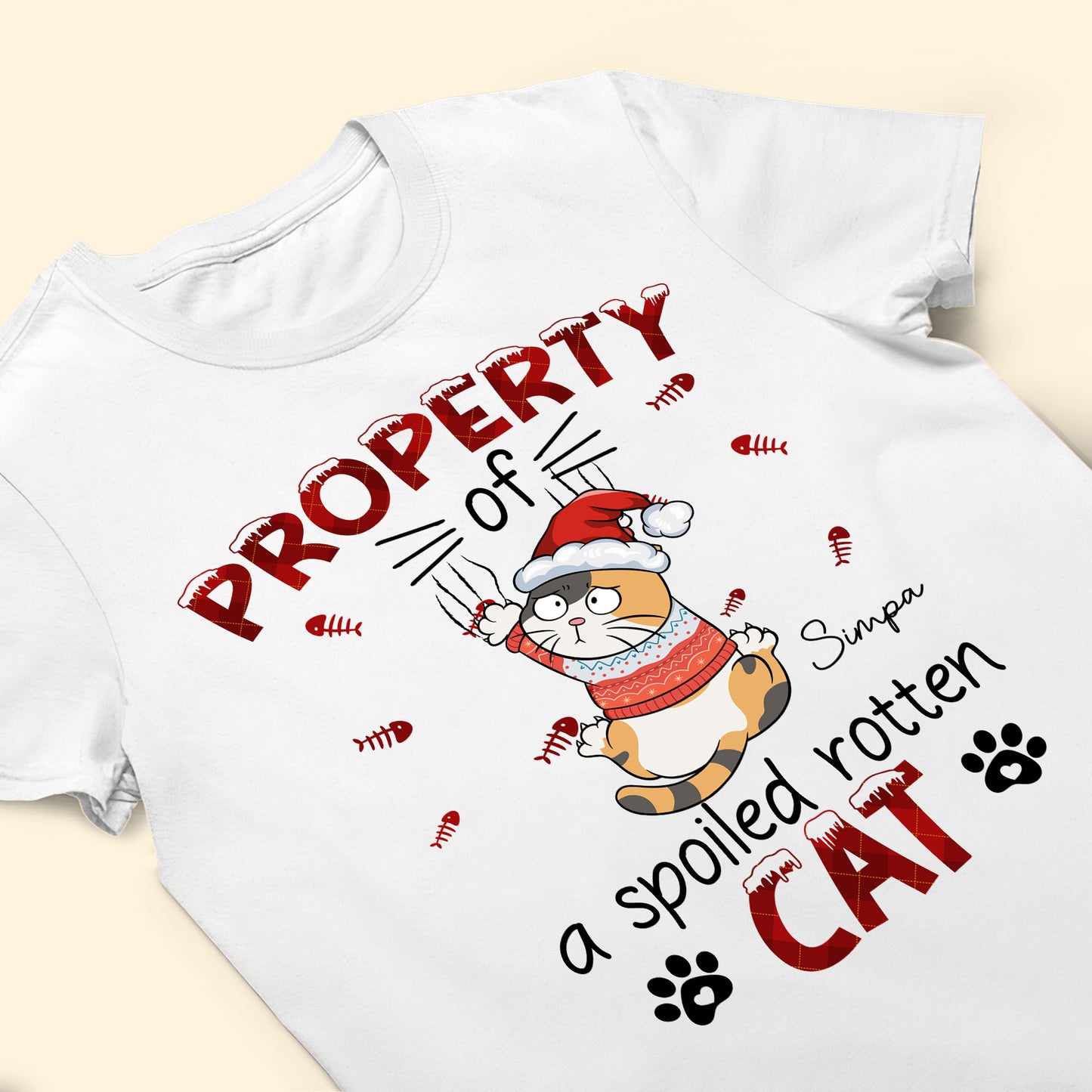 Property Of A Spoiled Rotten Cat - Personalized Shirt