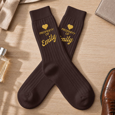 Property Of Wife, Girlfriend Anniversary Valentine's Day Gifts For Husband, BF - Personalized Socks