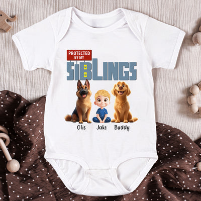 Protected By My Siblings - Personalized Baby Bodysuit
