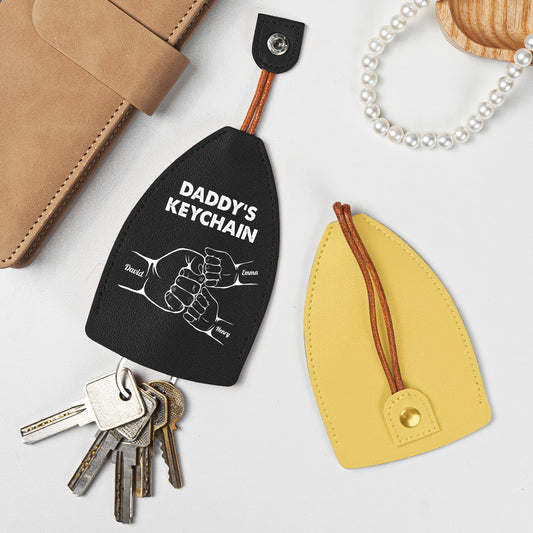 Father's Day Gifts, Protective Pull Out Key Case For Daddy's Keychain - With Kids' Names - Personalized Keychain