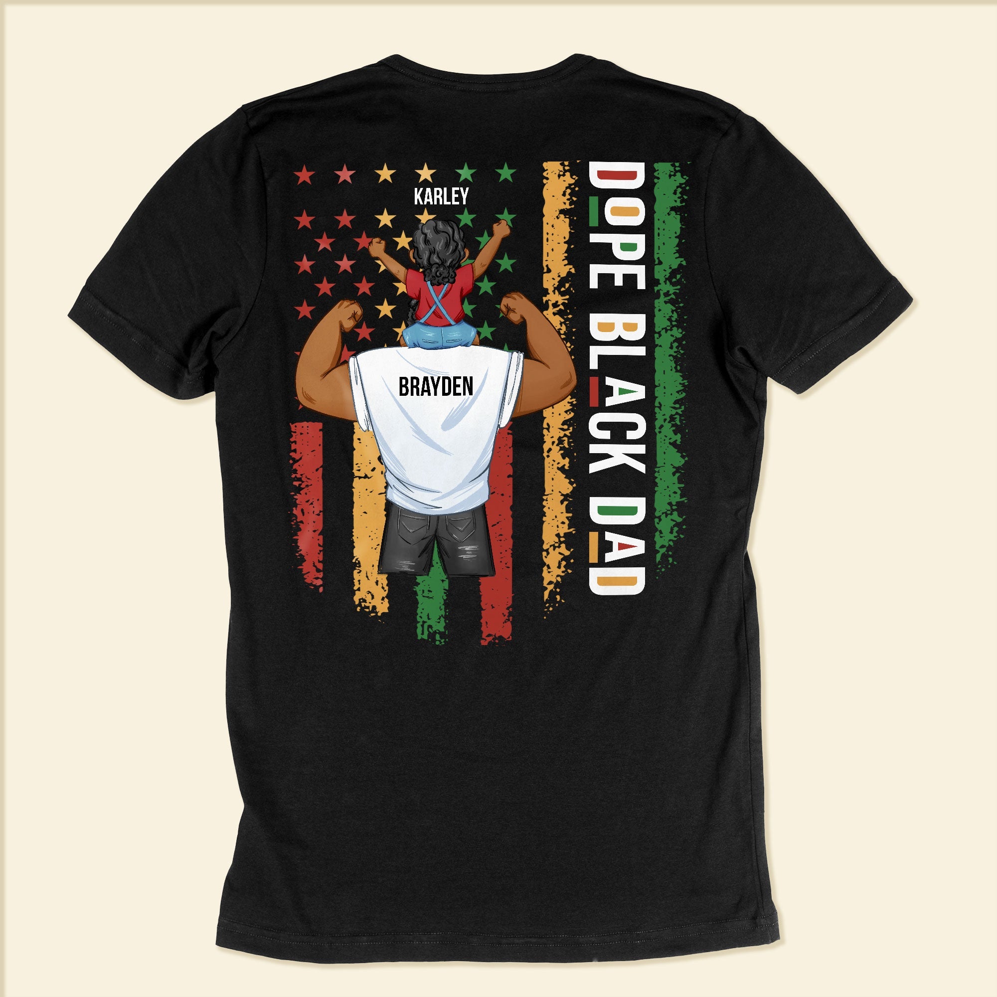 Proud As Dope Black Dad - Personalized Back Printed Shirt