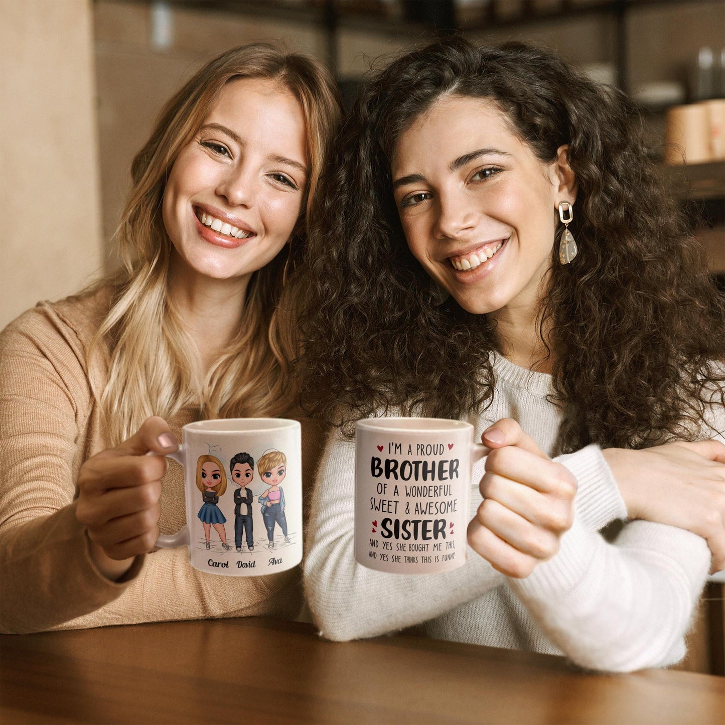 Proud Brother Of A Wonderful & Sweet Sister - Personalized Mug - Birthday Gift For Brothers, Sisters