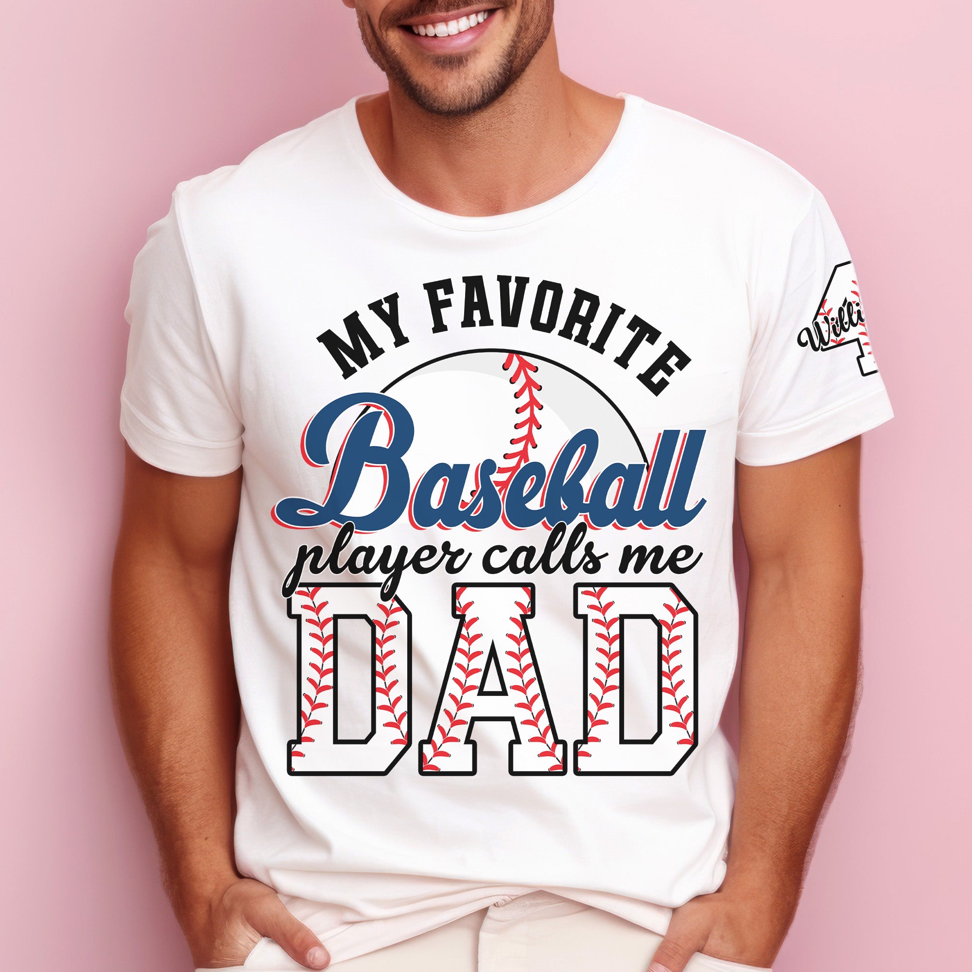 Proud Dad Favorite Player Baseball Softball Football Basketball - Personalized Shirt