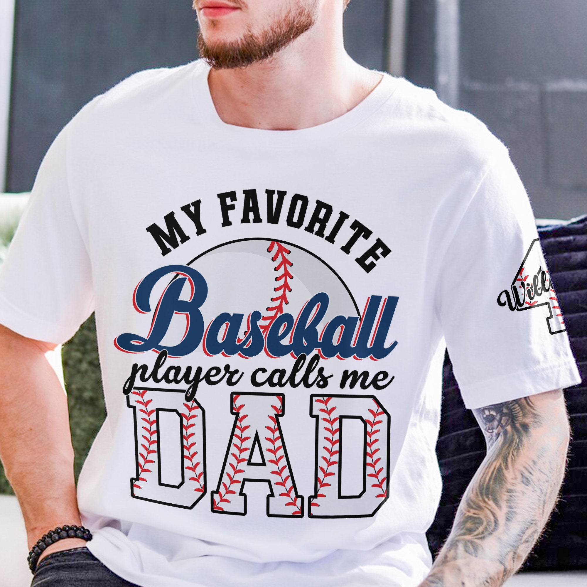 Proud Dad Favorite Player Baseball Softball Football Basketball - Personalized Shirt