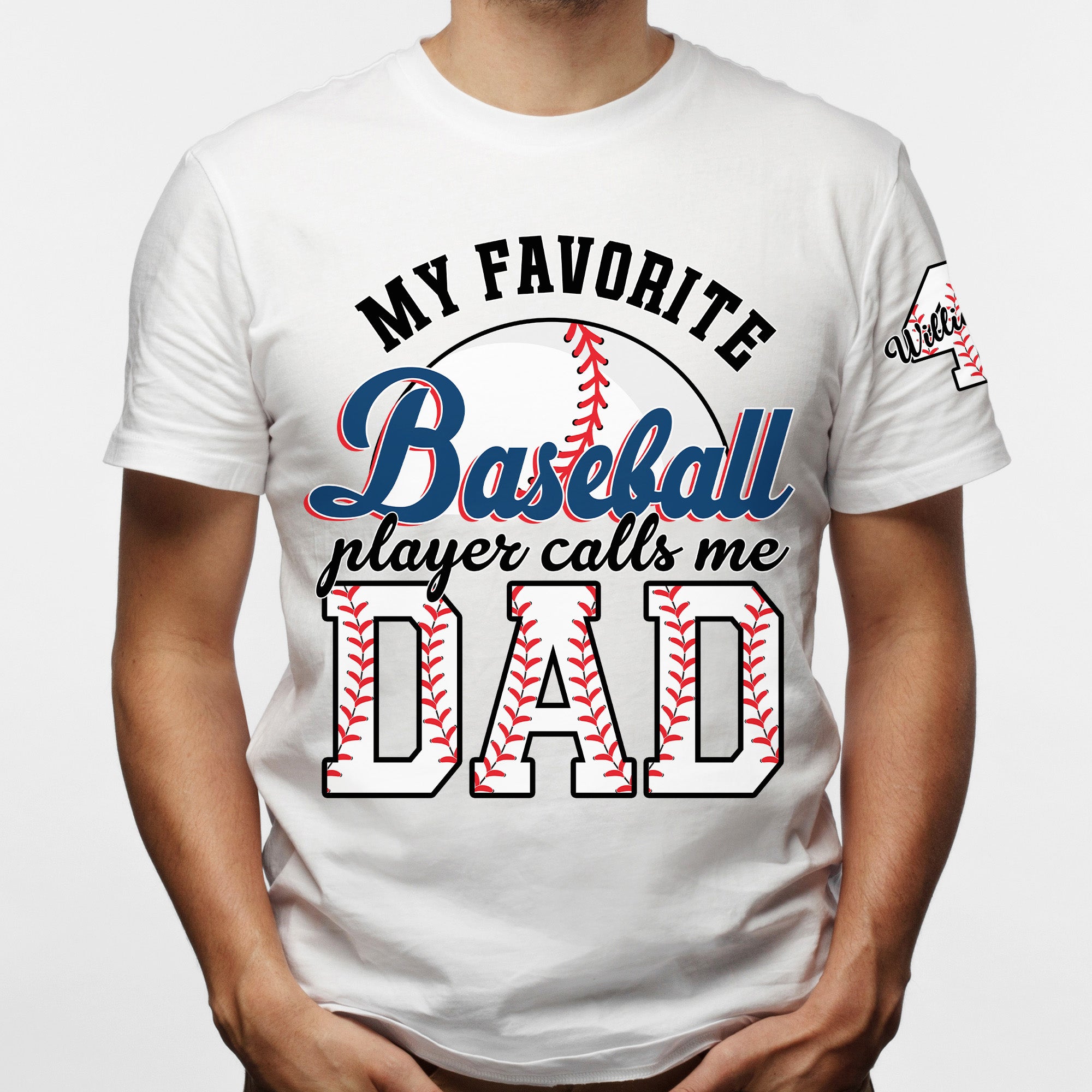 Proud Dad Favorite Player Baseball Softball Football Basketball - Personalized Shirt