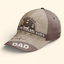 Proud Dad Of A Few Dumbass Kids Father's Day Gifts - Personalized Classic Cap