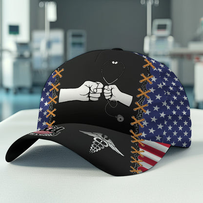 Proud Dad Of Nurse Gift For Dad - Personalized Classic Cap