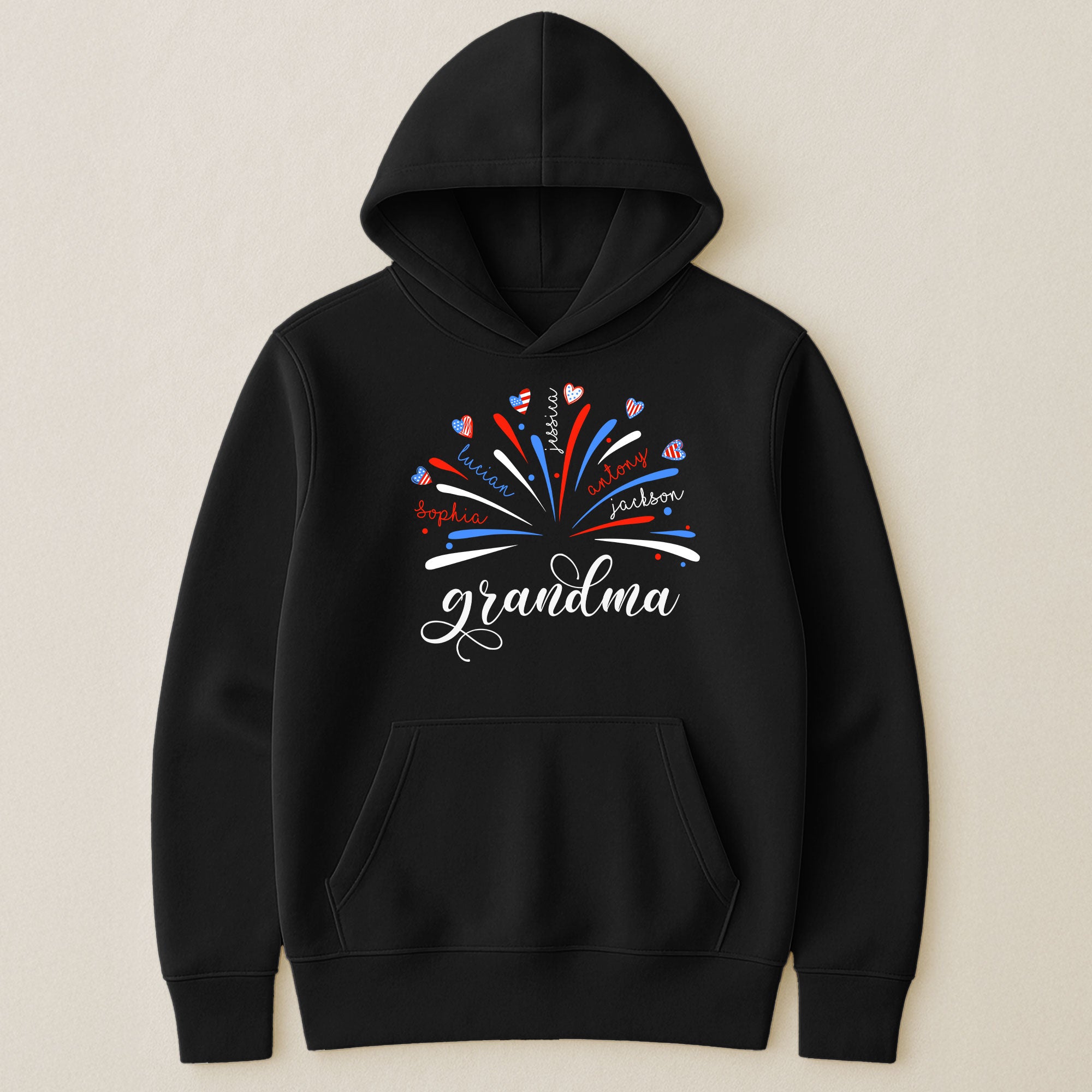 Proud Grandma And Kids Firework 4Th Of July - Personalized Shirt