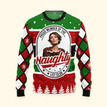 Proud Member Of The Naughty List - Personalized Photo Ugly Sweater