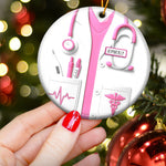 Proud Nurse Custom Scrubs - Gift For Nurse - Personalized Ceramic Ornament