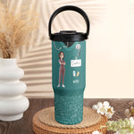 Proud Nurse Gift Custom Scrub Color - Personalized 30oz Tumbler With Handle