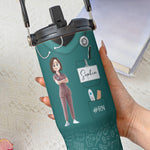 Proud Nurse Gift Custom Scrub Color - Personalized 30oz Tumbler With Handle