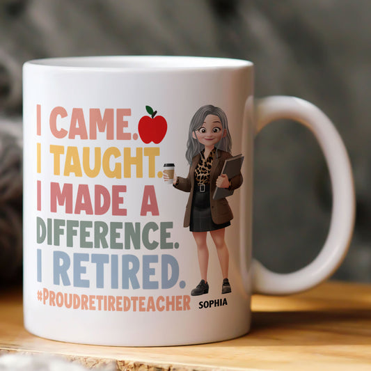 Proud Retired Teacher - Teacher Appreciation - Personalized Mug