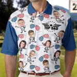 Proud Top Dad Custom Kids Name - Personalized Photo Polo Shirt