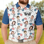 Proud Top Dad Custom Kids Name - Personalized Photo Polo Shirt