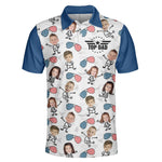 Proud Top Dad Custom Kids Name - Personalized Photo Polo Shirt