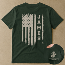 Proud-Mom Dad Family Of A U.S Sodier Retro Flag - Personalized Shirt3