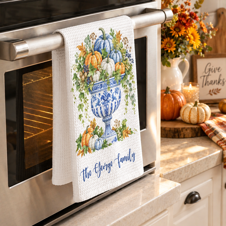 Pumpkin-Chinoiserie-Autumn-Fall-Season-Decorations-For-Family-House,-Farm-House-Personalized-Kitchen-Towel-2