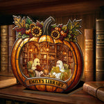 Pumpkin-Library,-Halloween-Gift-Personalized-Wooden-Plaque