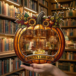 Pumpkin-Library,-Halloween-Gift-Personalized-Wooden-Plaque