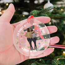 Punch Bitch Besties - Personalized Glass Ornament