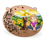 Puppy - Love You To The Moon & Back - Personalized Window Hanging Suncatcher Ornament