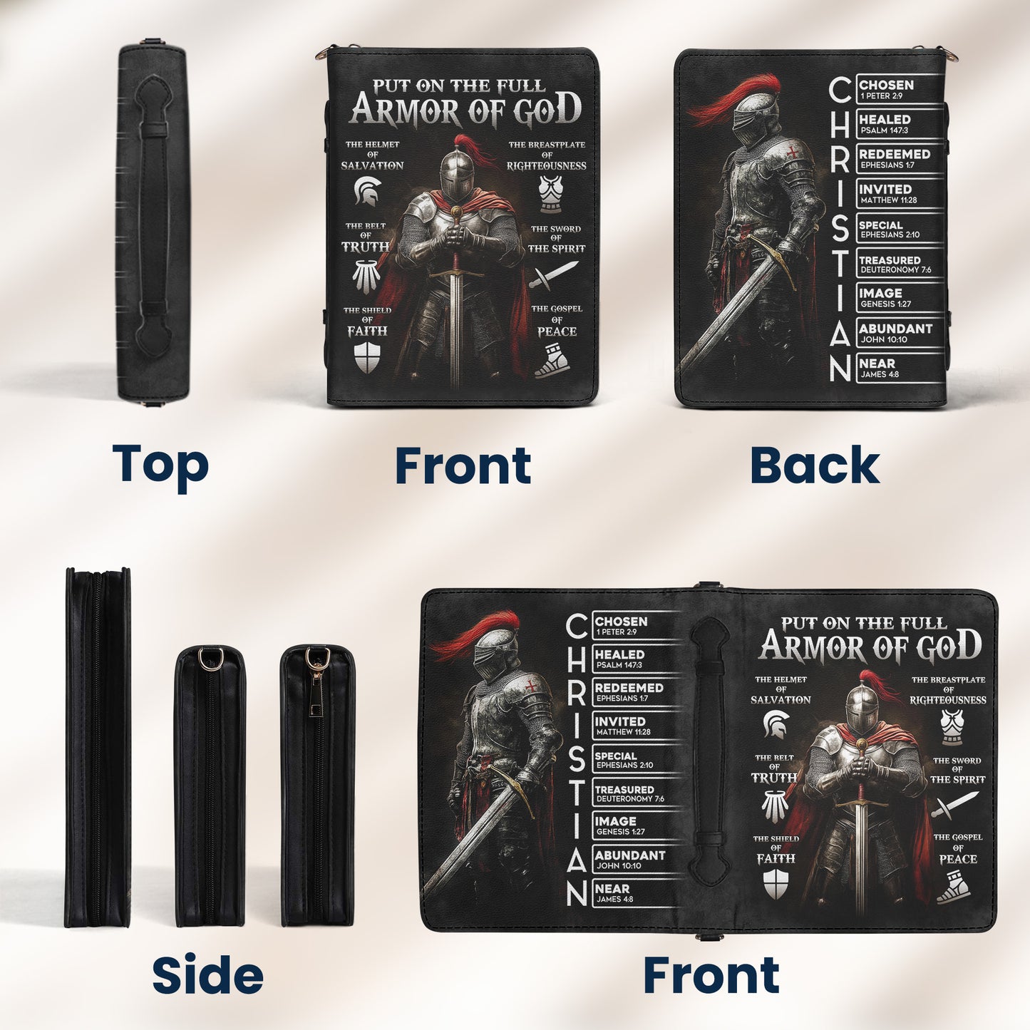 Put On The Full Armor Of God And God Says I Am - Personalized Bible Cover