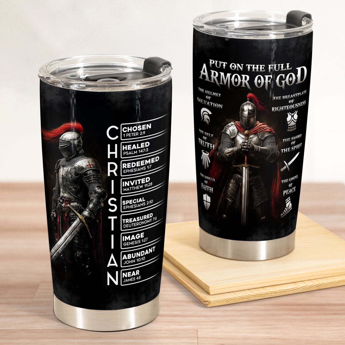 Put On The Full Armor Of God - Personalized Tumbler Cup
