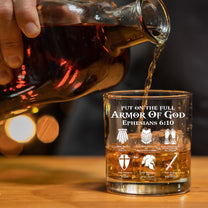 Put On The Full Armor Of God - Personalized Whiskey Glass