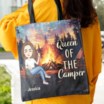 Queen Of The Camper Gift For Camping Lovers - Personalized Tote Bag