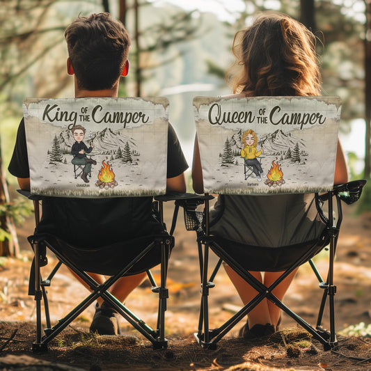 Queen/King Of The Camper - Personalized Folding Chair Cover