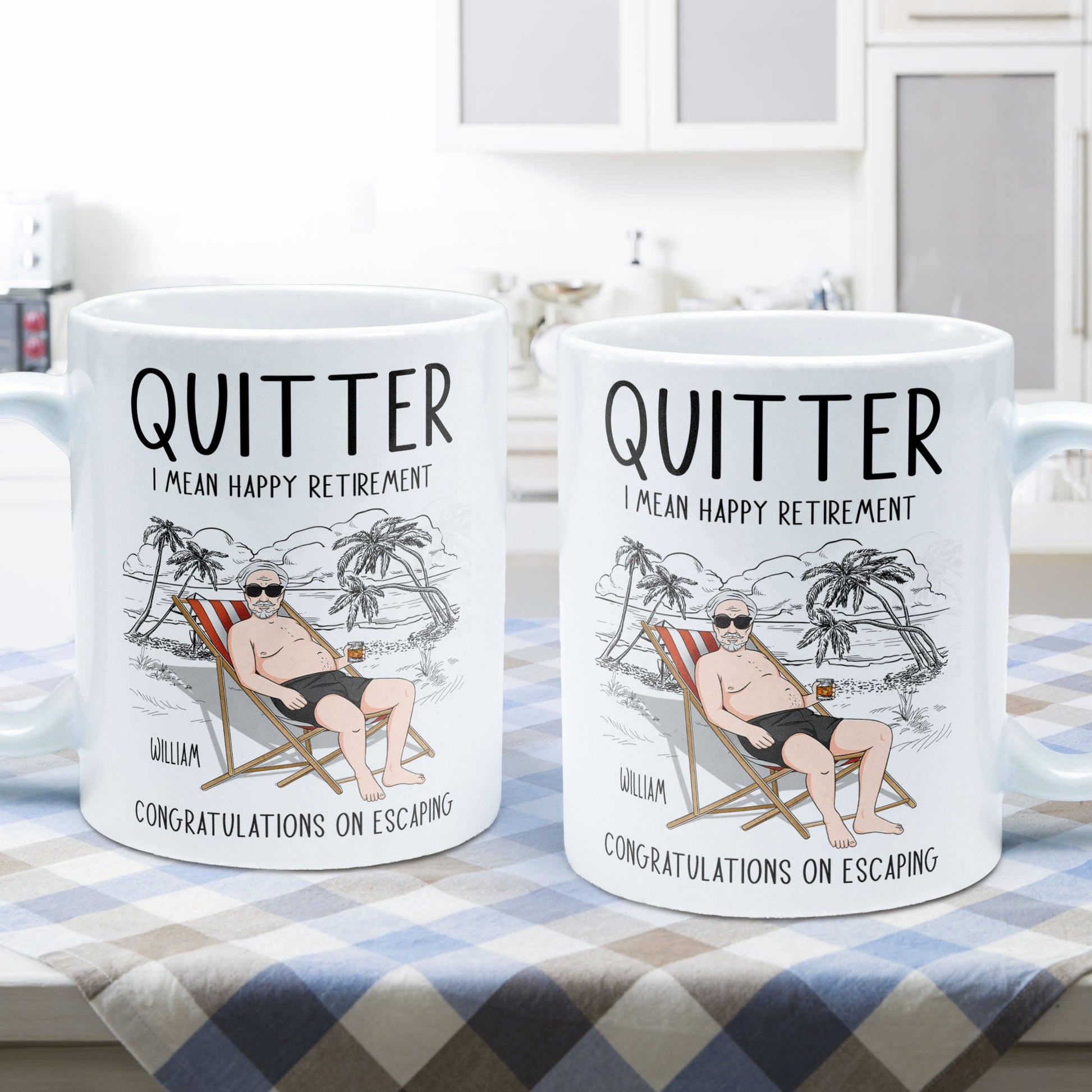 Quitter Mean Happy Retirement - Personalized Mug