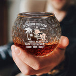 Quitter Oops I Mean Happy Retirement - Personalized Golf Whiskey Glass