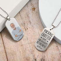Quitter Oops I Mean Happy Retirement - Personalized Photo Dog Tag Necklace