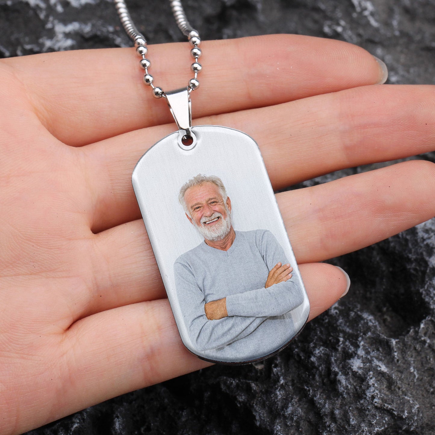 Quitter Oops I Mean Happy Retirement - Personalized Photo Dog Tag Necklace