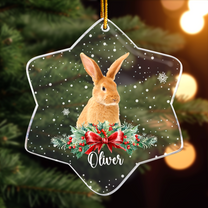 Rabbit Ornaments - Bunny Christmas Ornament - Personalized Acrylic Photo Ornament