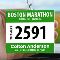 Race Bib For Runner - Personalized Rear View Mirror Accessory