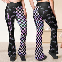 Racing Girl - Personalized Flare Leggings