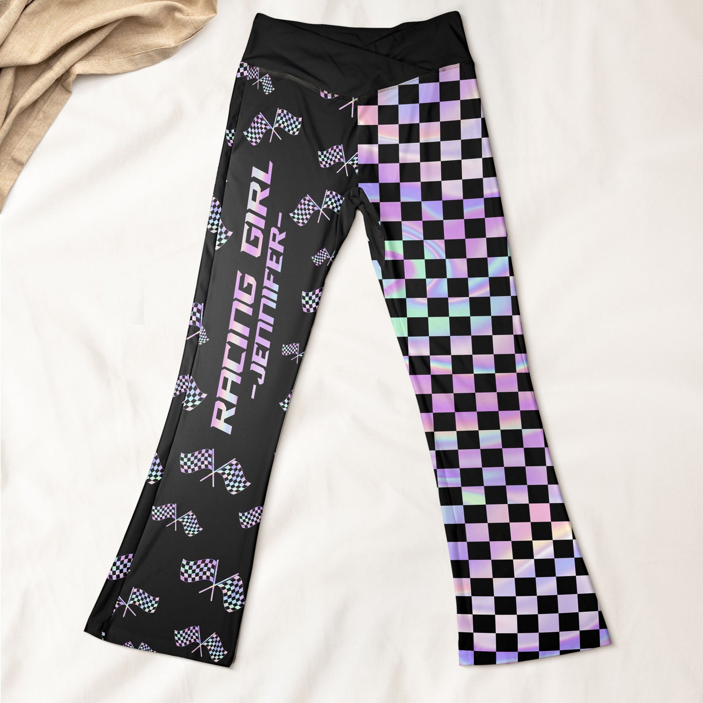 Racing Girl - Personalized Flare Leggings
