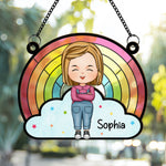 Rainbow Kid - Personalized Window Hanging Suncatcher Ornament